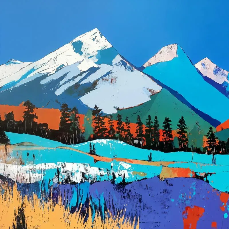 KIT 2 QUADROS DECORATIVOS - Snow Mountain Colors